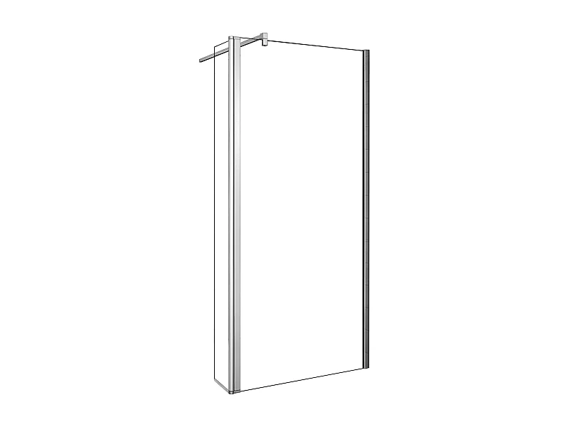 Panel de ducha con película de seguridad+lateral giratorio,barra fija 90cm (100+30)x200cm