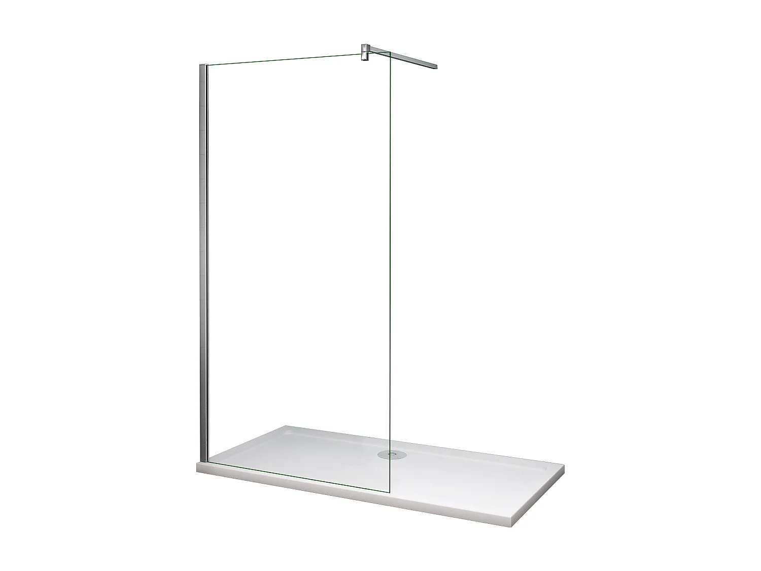 Panel de ducha vidrio 8mm con película de seguridad,cromado,barra 90cm (78-80)x200cm