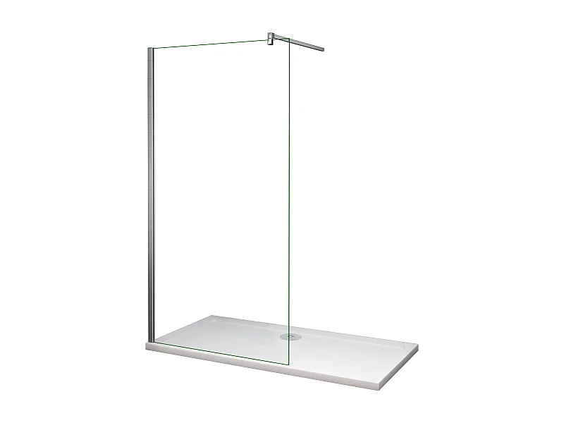 Panel de ducha vidrio 8mm con película de seguridad,cromado,barra 90cm (78-80)x200cm