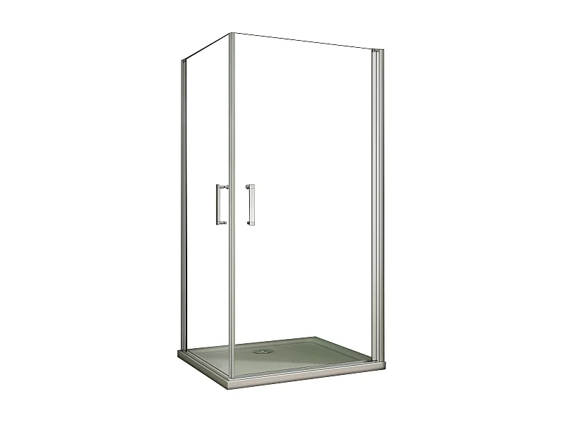 Cabine de duche quadrada Bater giratória Perfil cinza fosco Vidro temperado 5mm (740-760)x(740-760)x1850mm-AICA