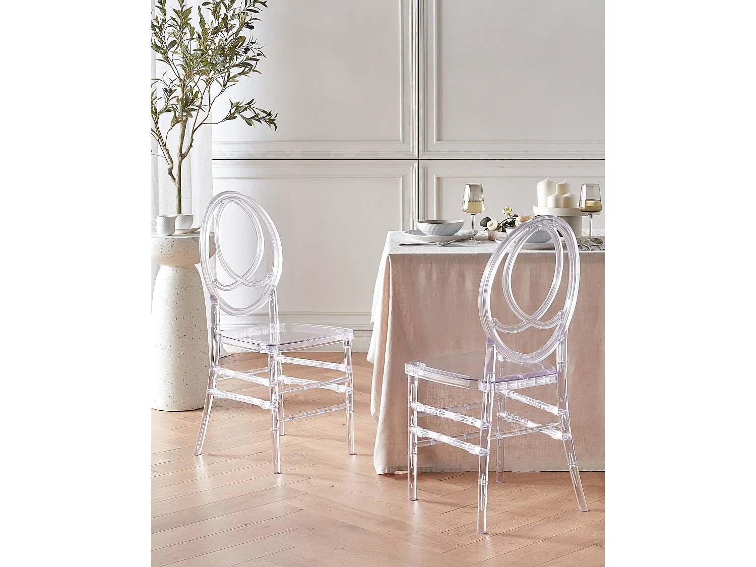 Lot de 2 chaises de salle à manger MIDWAY Transparent