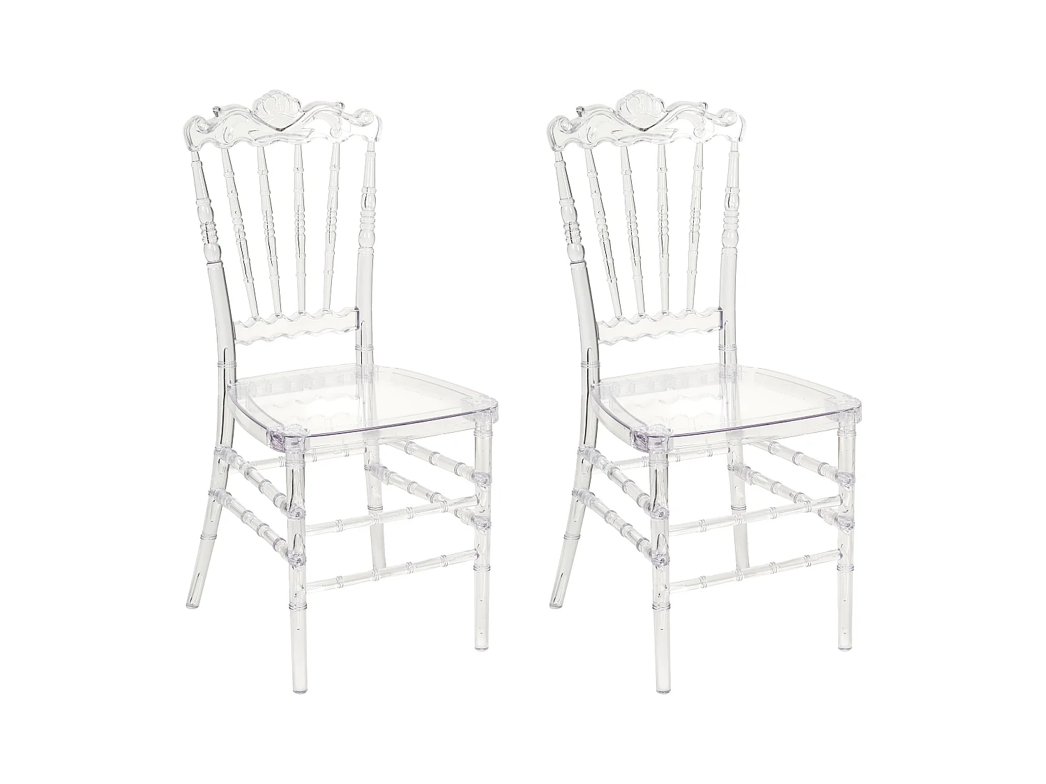 Lot de 2 chaises de salle à manger MENDON Transparent