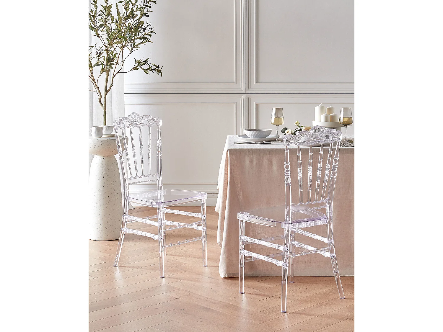 Lot de 2 chaises de salle à manger MENDON Transparent