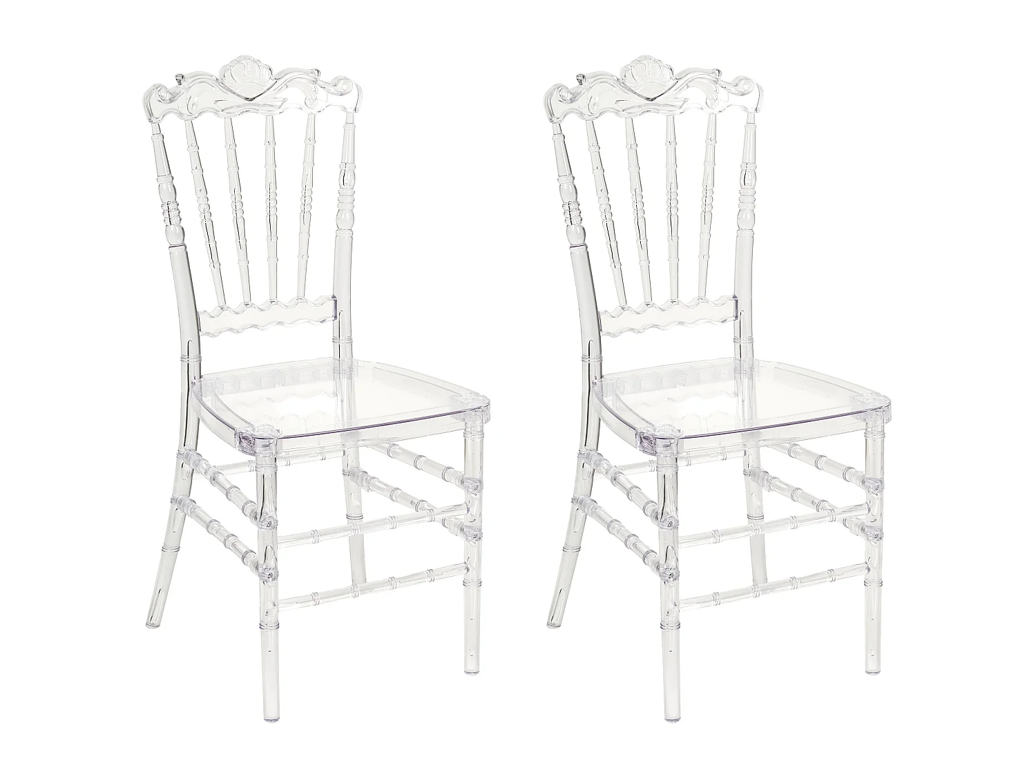 Lot de 2 chaises de salle à manger MENDON Transparent