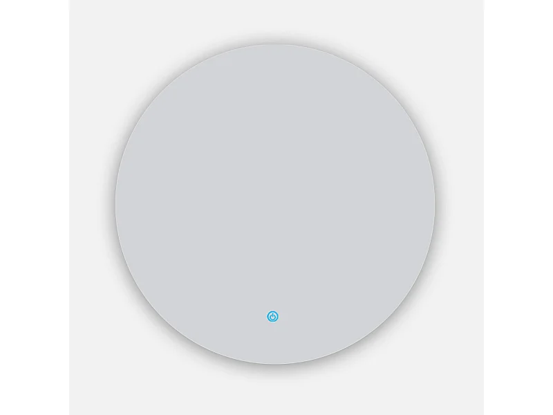 Aica Espejo de baño redondo LED 80×80cm, antivaho, brillo regulable, función memoria