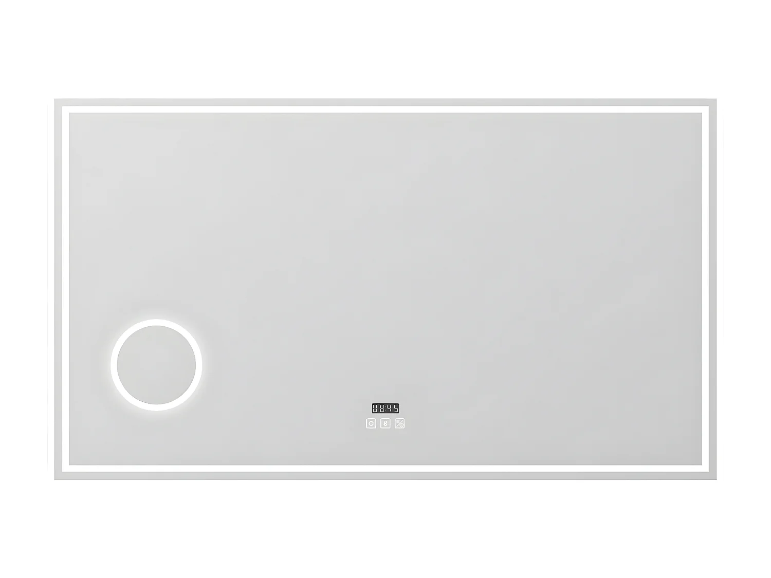 Aica Espejo de baño LED 140×80 cm,Reloj,Lupa,Bluetooth