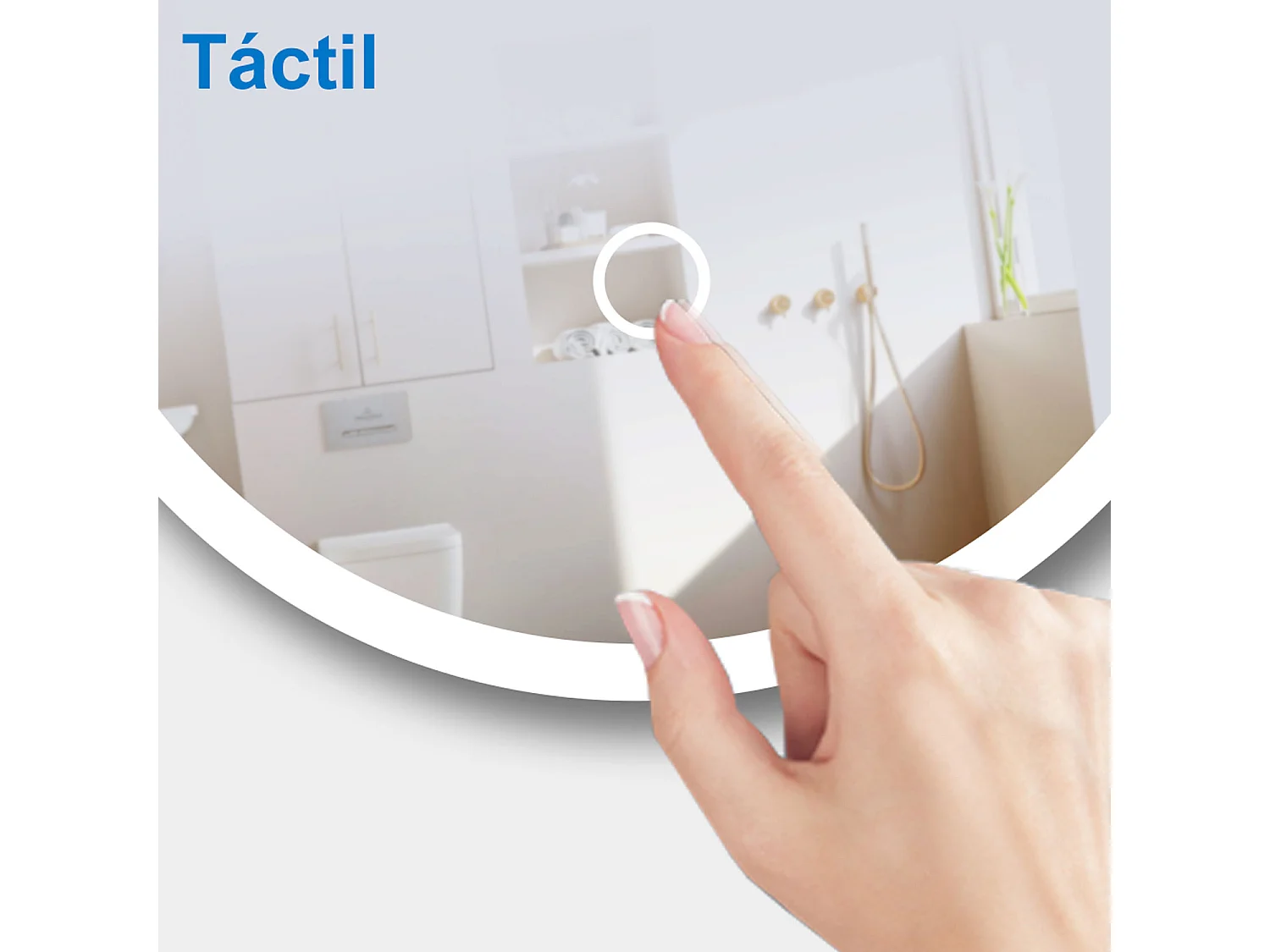 Aica Espejo de baño LED 45 x 75 cm, ovalado, antivaho, luminosidad regulable