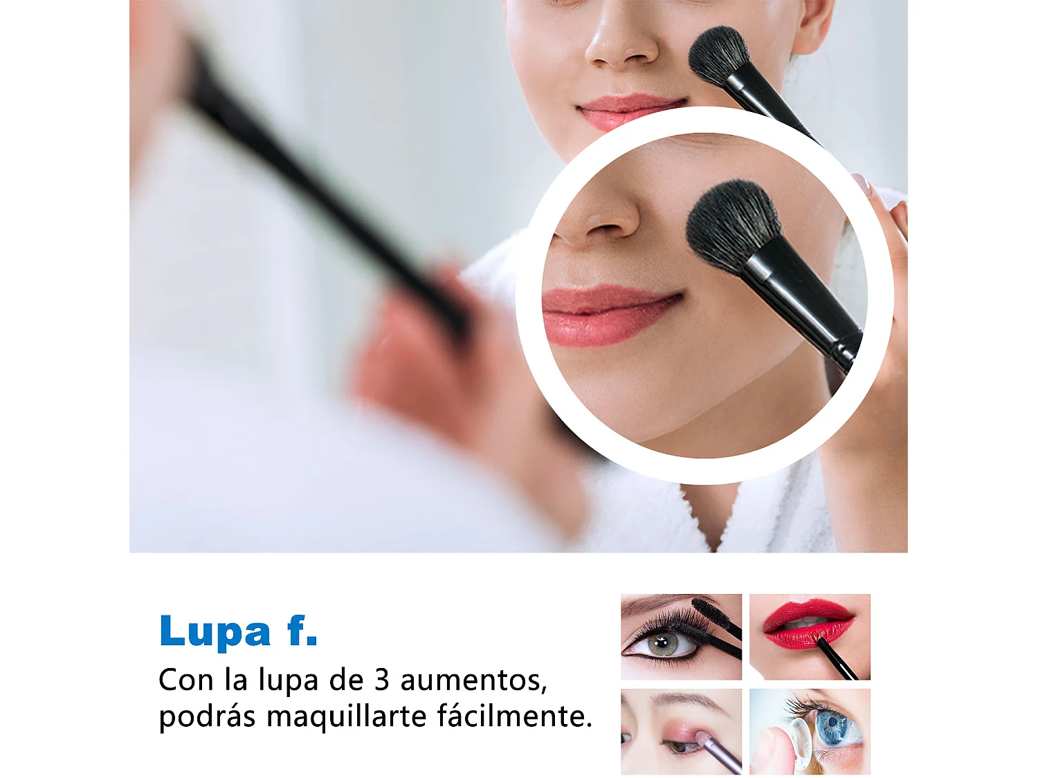 Aica Espejo de baño LED 160×80cm,Reloj,Lupa,Bluetooth