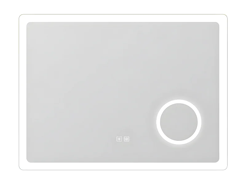 Aica Espejo de baño LED 80×60cm,Bluetooth,Espejo de aumento