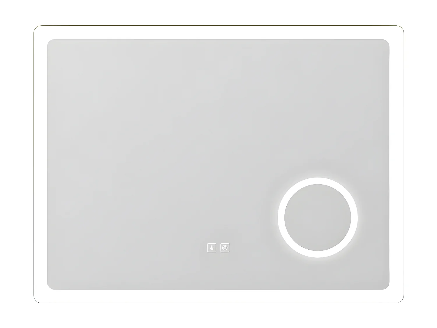 Aica Espejo de baño LED 80×60cm,Bluetooth,Espejo de aumento
