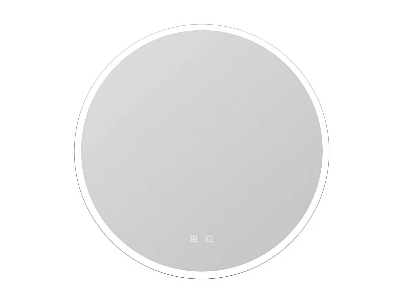 Aica Espejo redondo de baño LED 70cm,antivaho,brillo ajustable