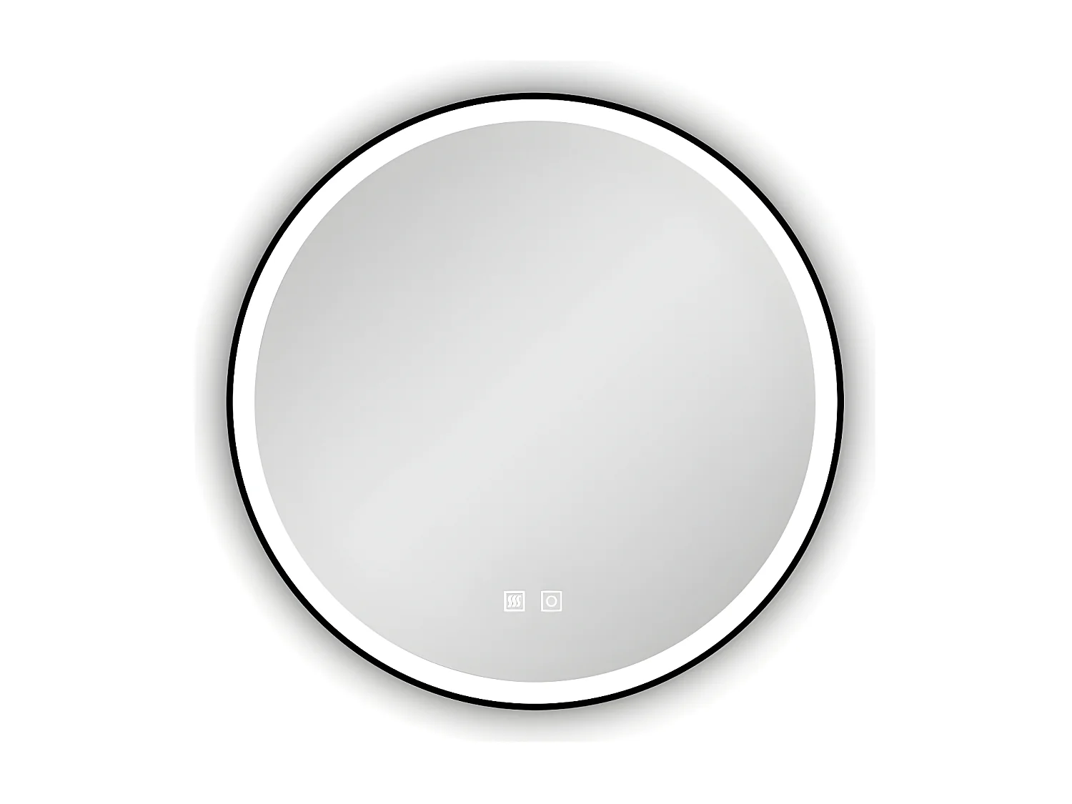 Aica Espejo de baño redondo LED 60cm con marco, antivaho, luminosidad regulable