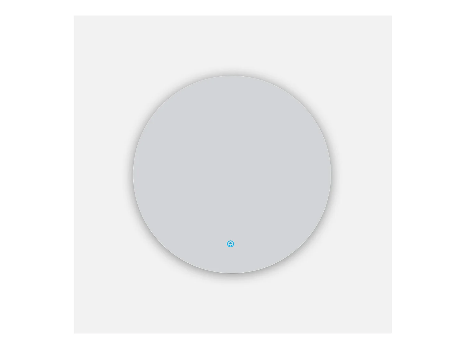 Aica Espejo de baño redondo LED 60×60cm, antivaho, brillo regulable, función memoria