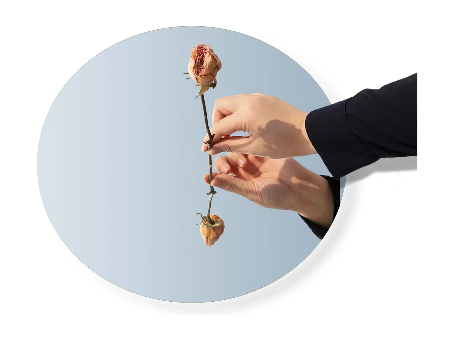 Aica Espejo de baño redondo LED 60×60cm, antivaho, brillo regulable, función memoria