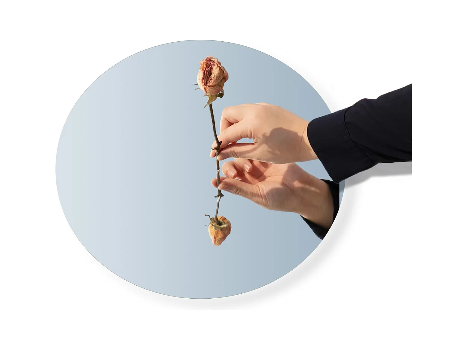 Aica Espejo de baño redondo LED 100×100cm, antivaho, brillo regulable, función memoria