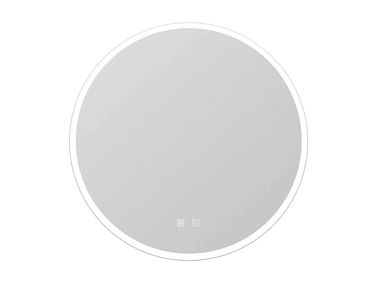 Aica Espejo redondo de baño LED 60cm,antivaho,brillo ajustable