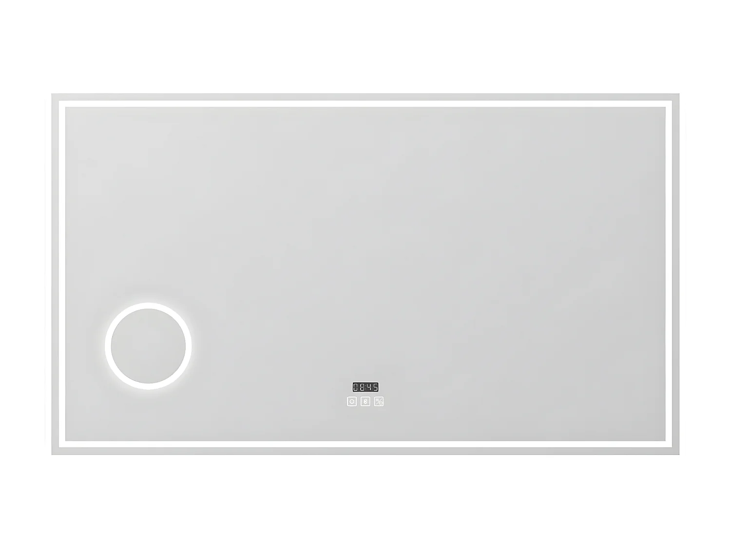 Aica Espejo de baño LED 120×70 cm,Reloj,Lupa,Bluetooth