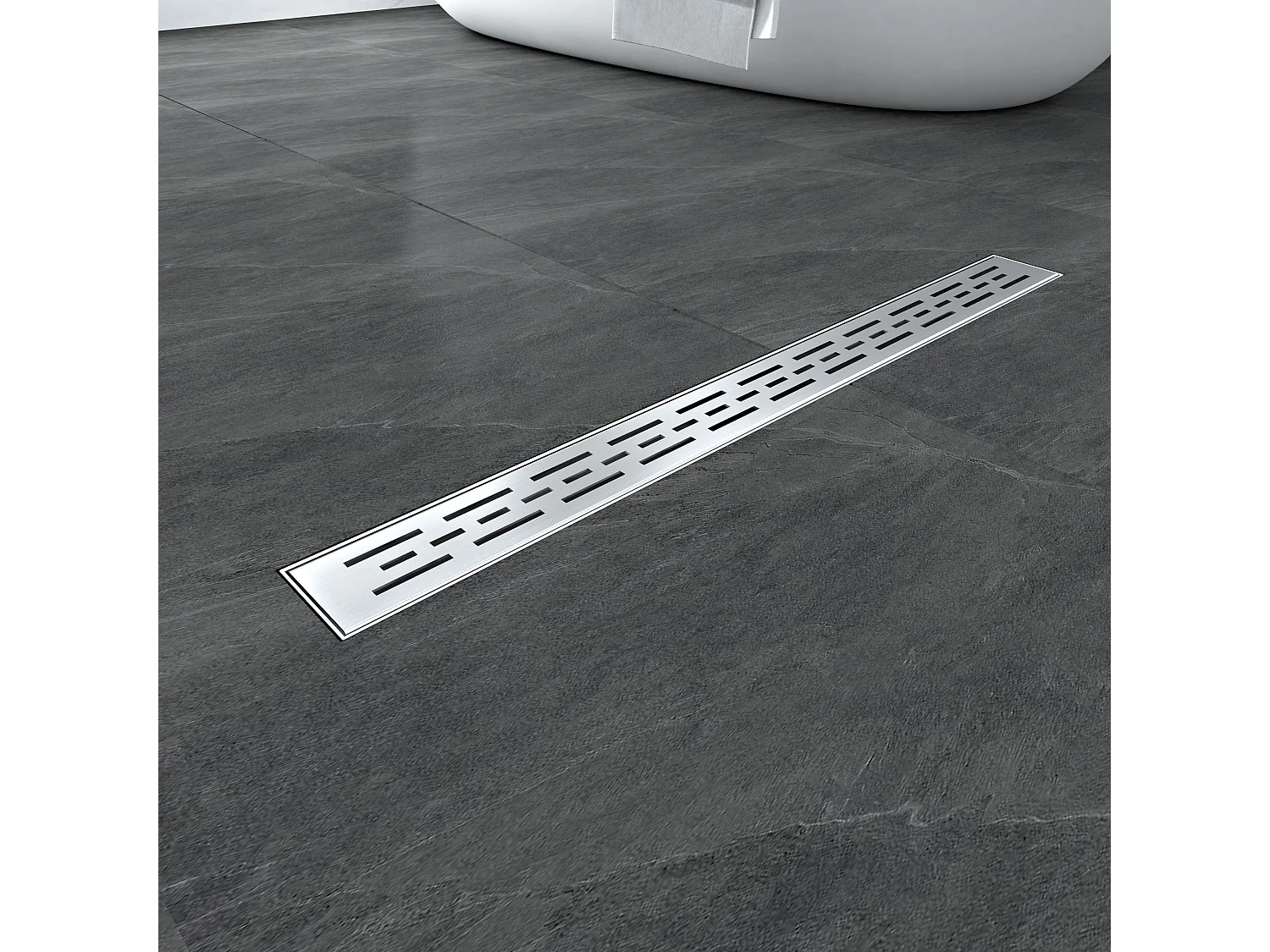 Desagüe de ducha Rejilla acero inoxidable para baño con sifón antiolores Plata 60cm