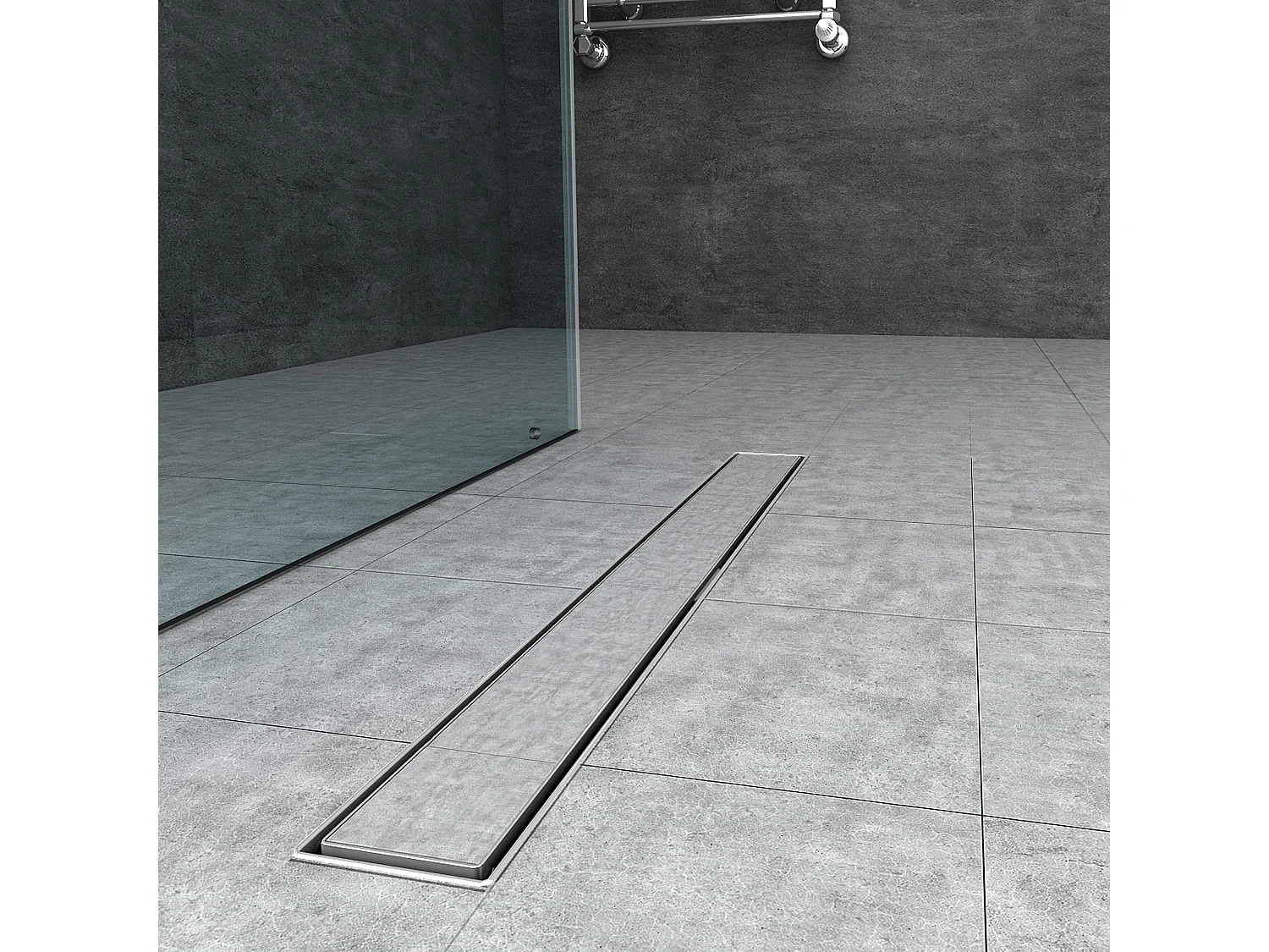 AICA Canaleta de Ducha de Acero Inoxidable, 80cm Panel 2 en 1 Doble Cara, Colador de Pelo Desagüe de Ducha