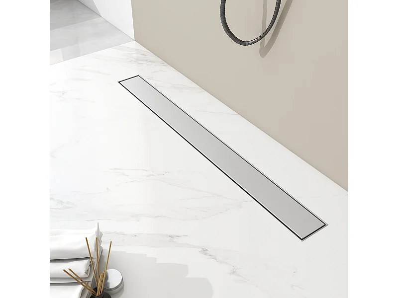 AICA Desagüe Lineal de Ducha de Acero Inoxidable, 70cm Panel 2 en 1 Doble Cara Desodorizado Canaleta de Ducha