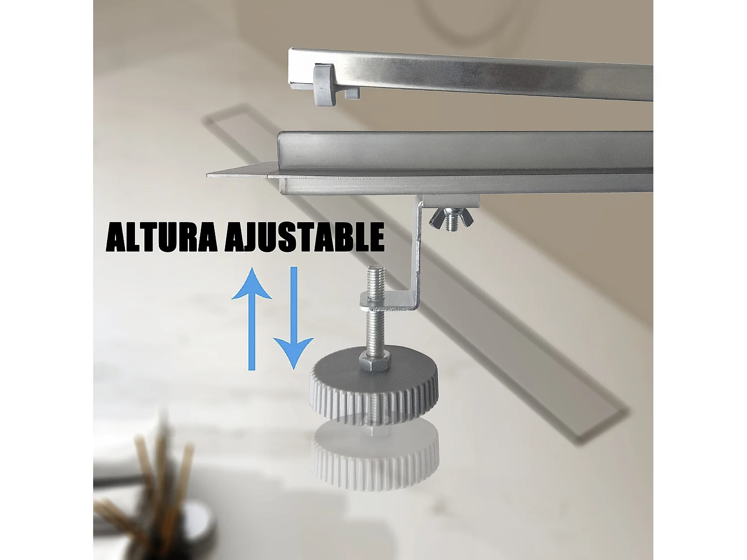 AICA Desagüe Lineal de Ducha de Acero Inoxidable, 70cm Panel 2 en 1 Doble Cara Desodorizado Canaleta de Ducha