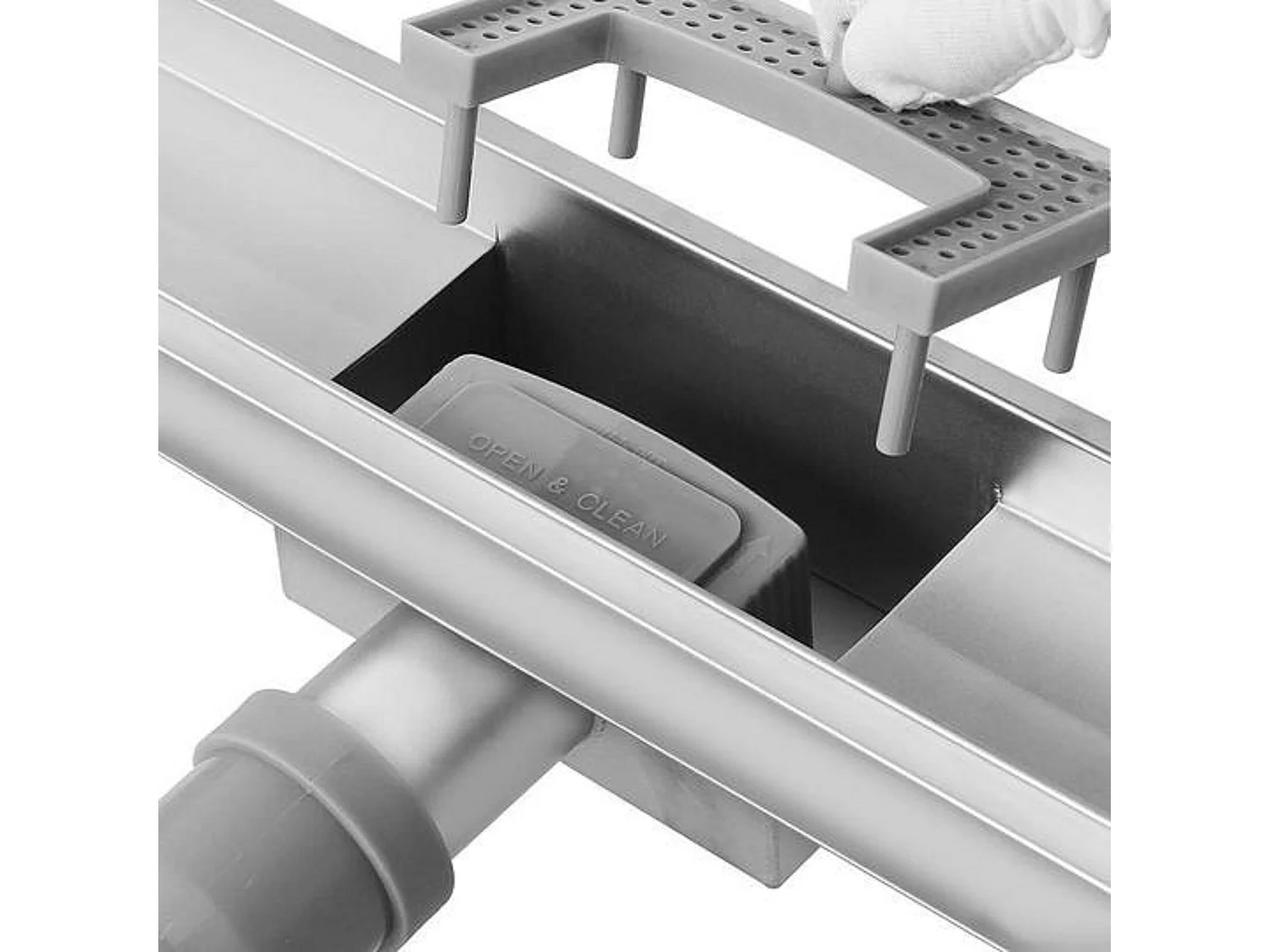 AICA Desagüe Lineal de Ducha de Acero Inoxidable, 70cm Panel 2 en 1 Doble Cara Desodorizado Canaleta de Ducha