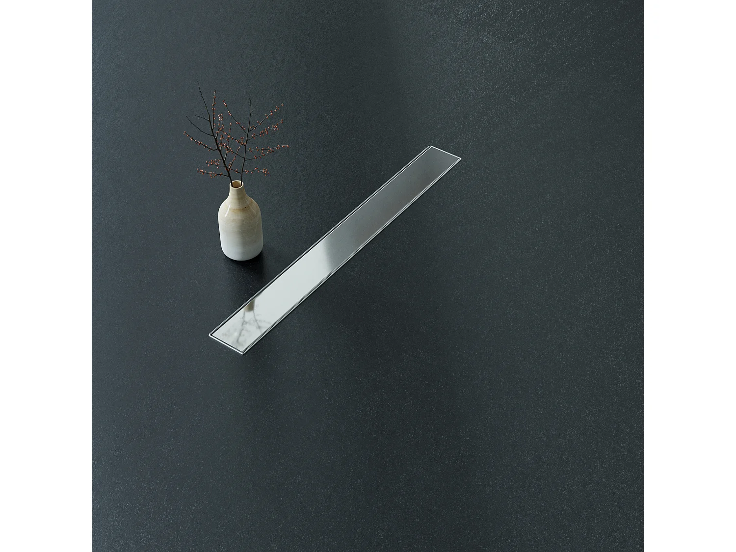 Desagüe de ducha 80cm de acero inoxidable 2 en 1 enlosable de doble cara antiolores