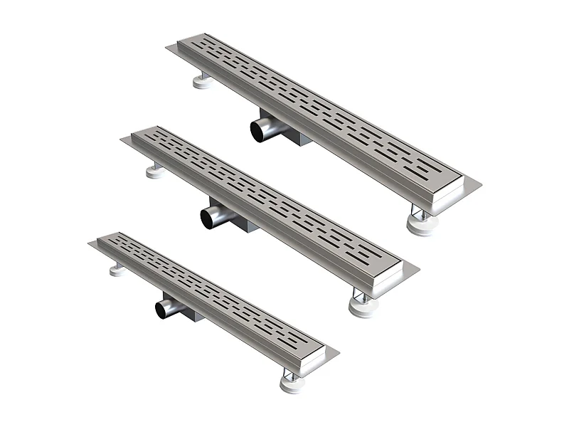 AICA Desagüe lineal de ducha de acero inoxidable 60cm plano con Rejilla de canaleta de suelo de baño drenaje rápido