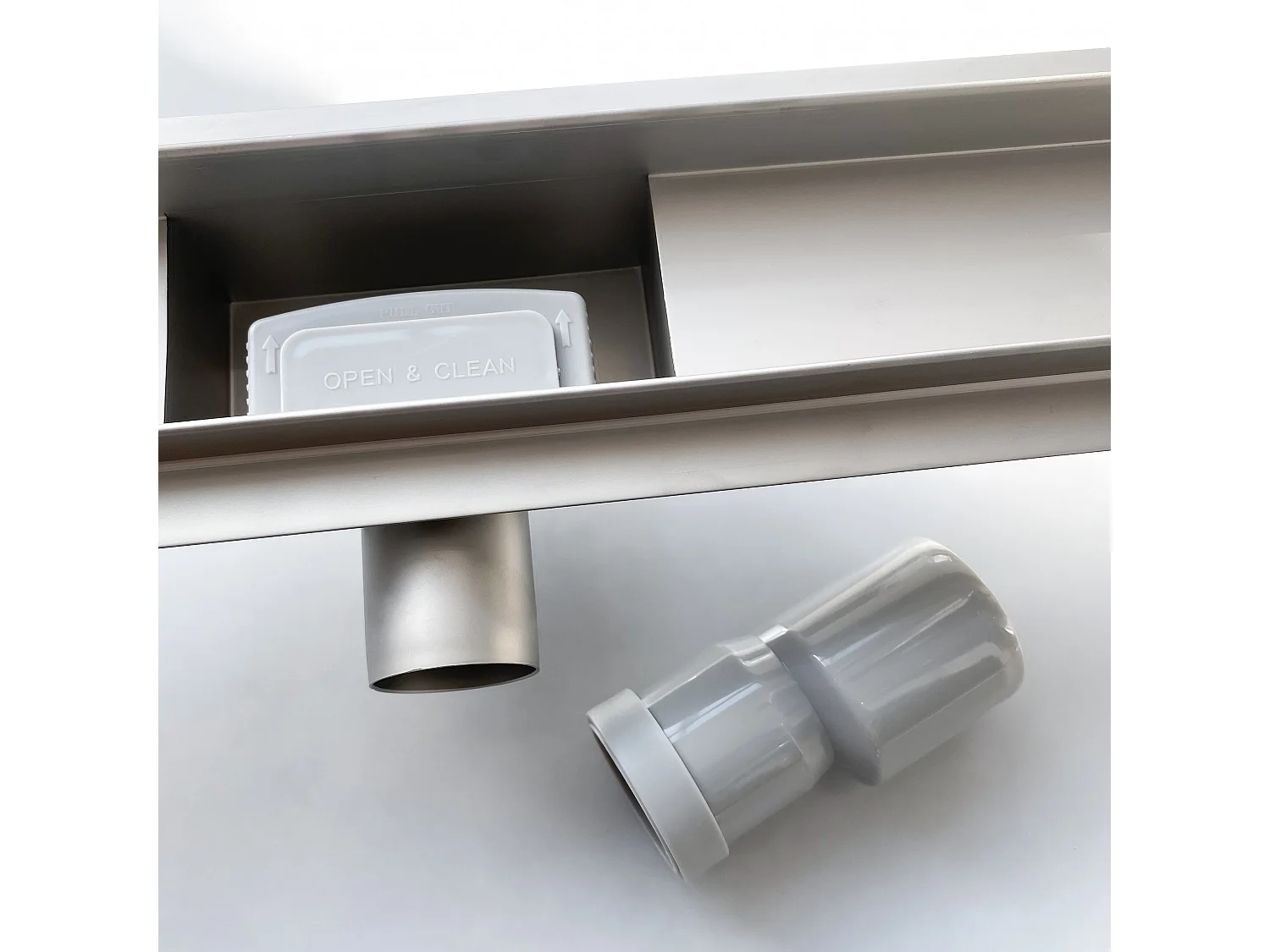 AICA Desagüe Lineal de acero inoxidable 80 cm canaleta con sifón antiolores, sumidero drenaje para baño