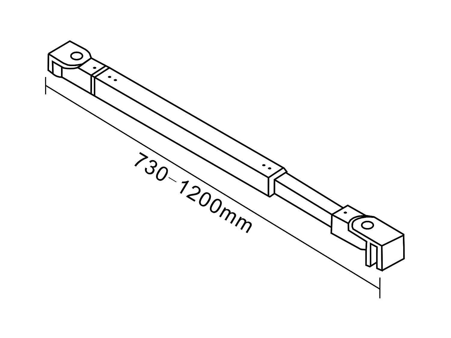 Barra de soporte de 73-120cm sujección para mamparas