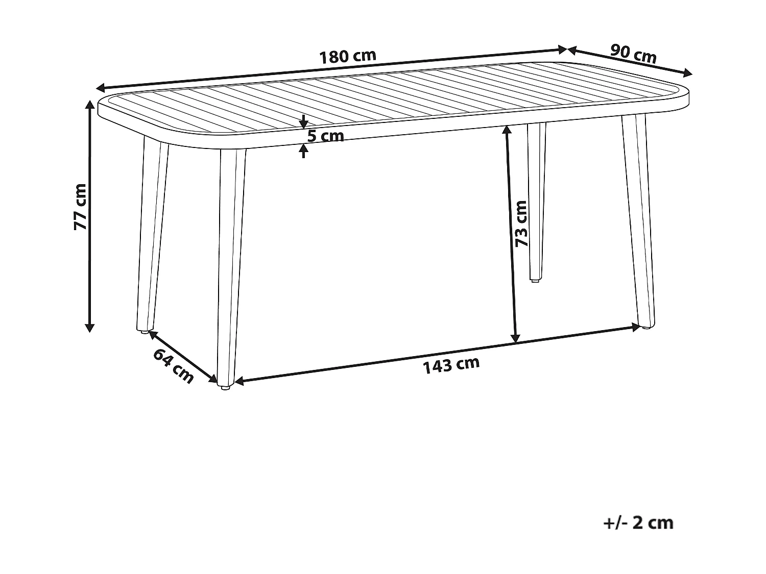 Stół ogrodowy PARAGGI 180 cm 90 cm Certyfikowane drewno akacjowe Brązowy