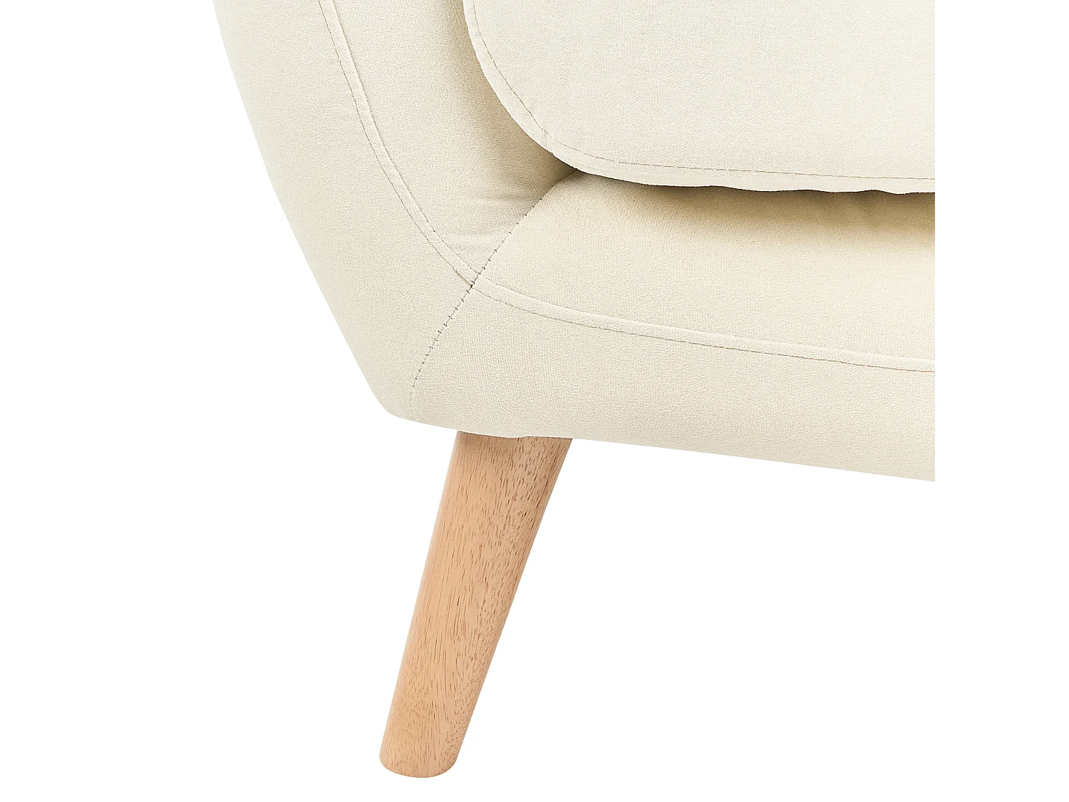 Sessel mit Armlehnen Stoff Hellbeige Knopfheftung Holzgestell Retro-Stil Motala