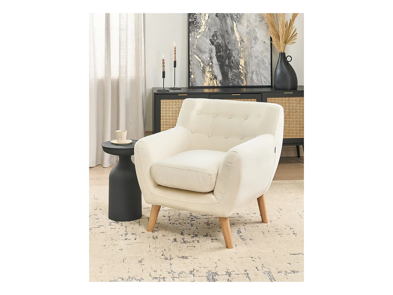 Fauteuil MOTALA Tissu Beige clair
