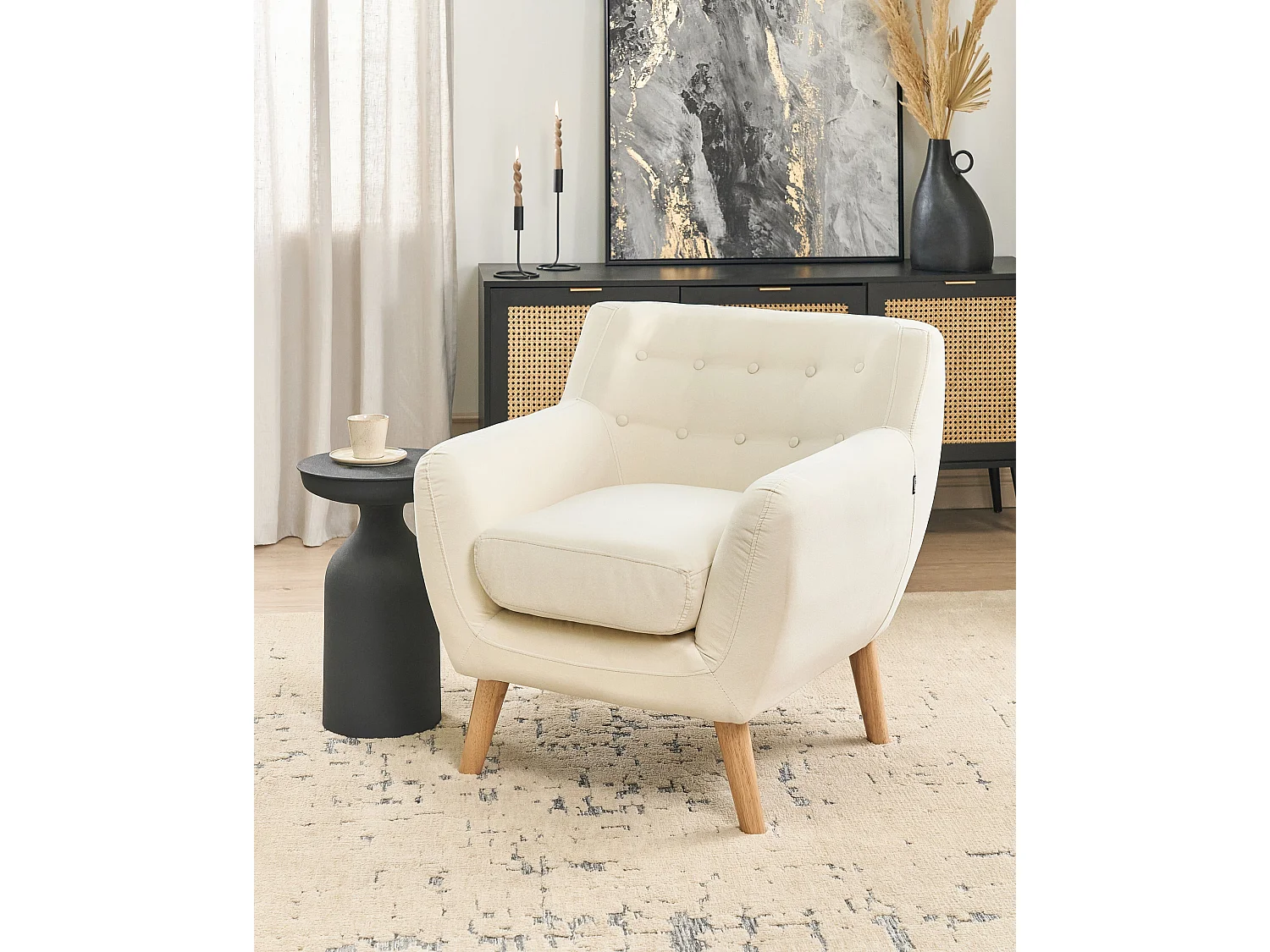 Fauteuil MOTALA Tissu Beige clair