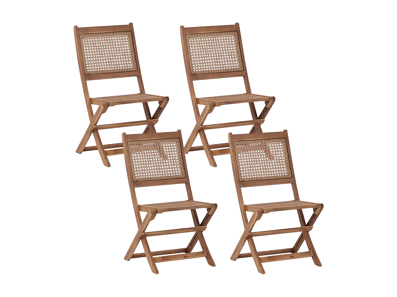 Lot de 4 chaises de jardin PARAGGI Bois d'acacia certifié Marron foncé