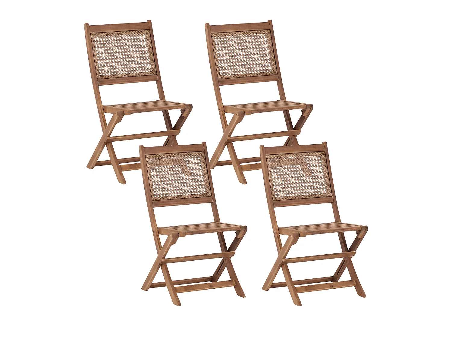 Set van 4 tuinstoelen PARAGGI Donkerbruin