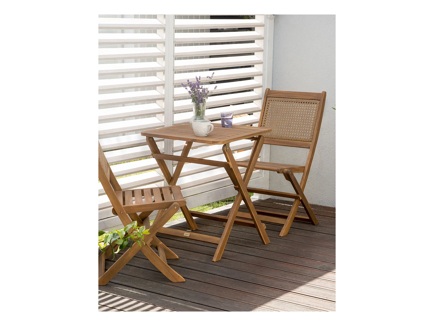 Zestaw 2 krzeseł ogrodowych PARAGGI Certyfikowane drewno akacjowe Ciemnobrązowy