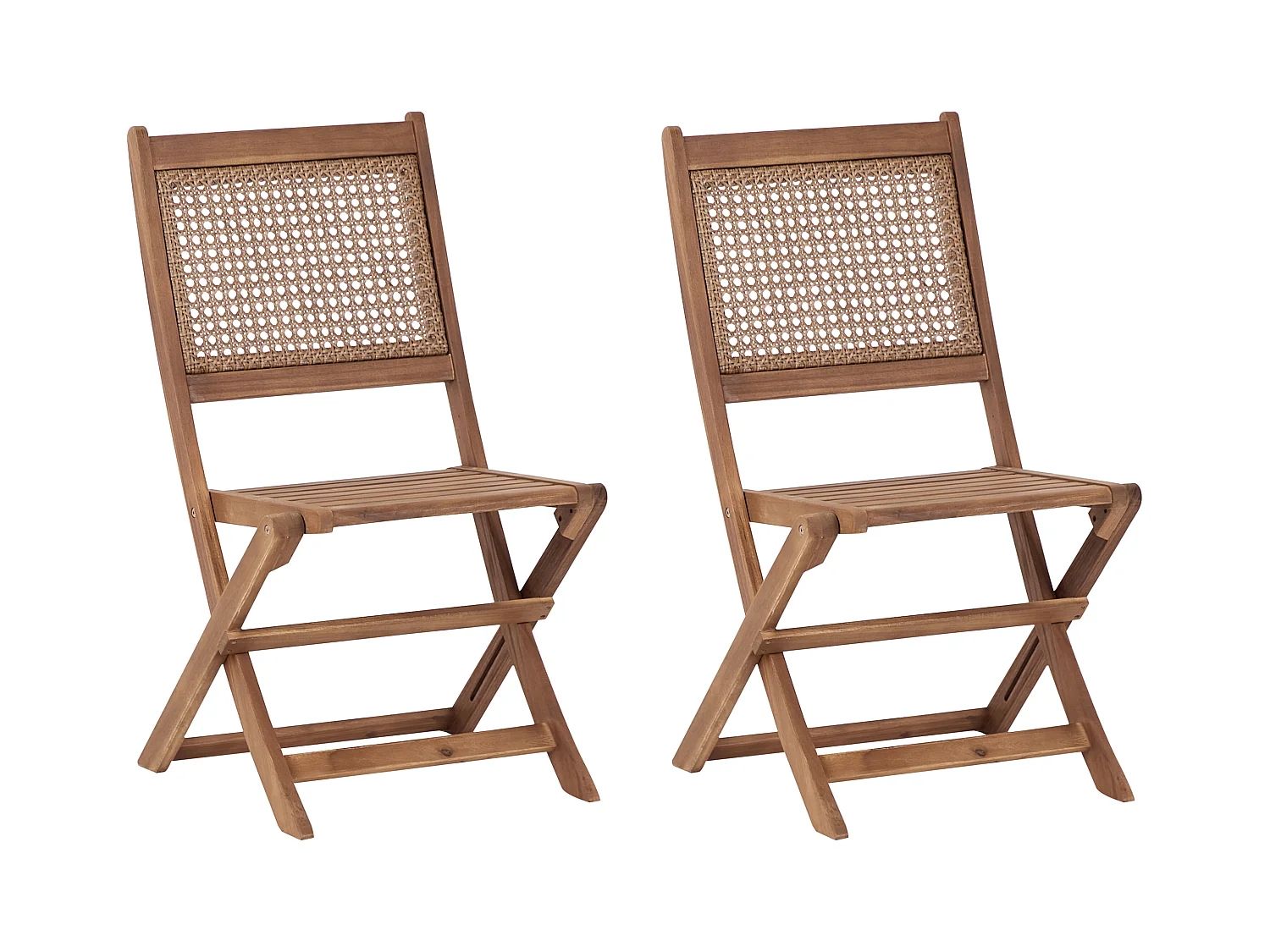 Set van 2 tuinstoelen PARAGGI Gecertificeerd acaciahout Donkerbruin
