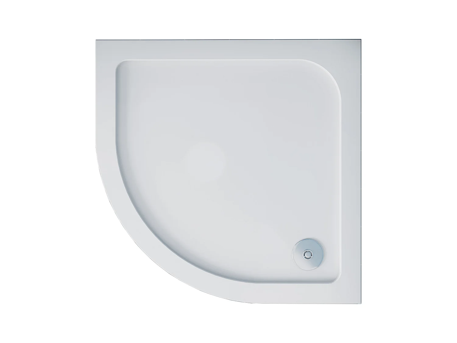 Plato de ducha curvo semicircular 90x90x3cm extraplano antideslizante capa gelcoat blanco