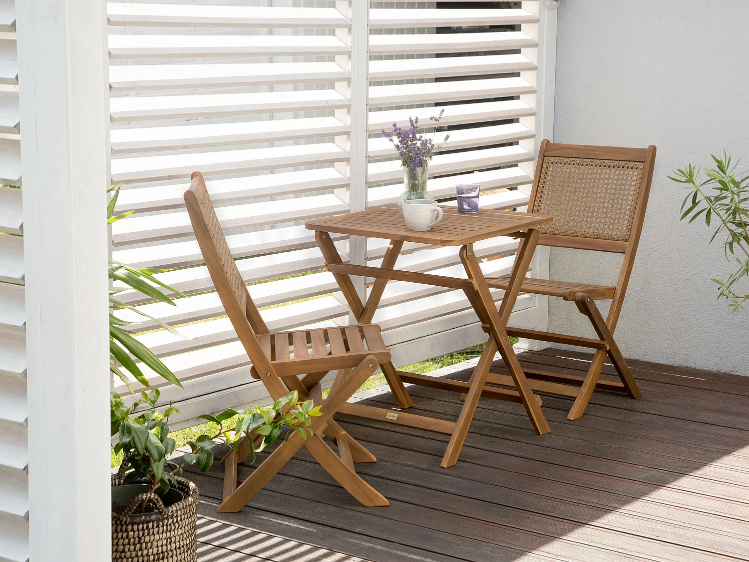 Table d'appoint pour le jardin PARAGGI Bois d'acacia certifié Marron Pliant