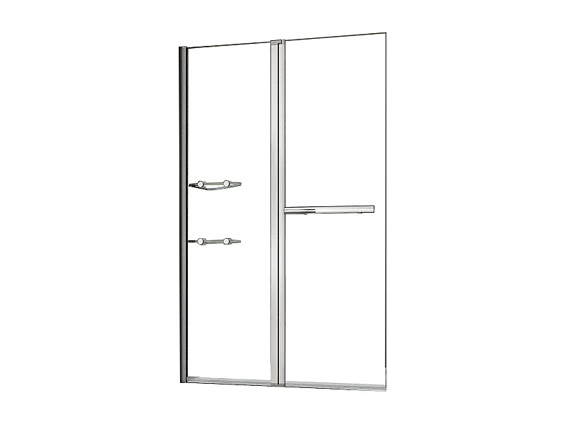 Painel de Banheira Dobrável Vidro Temperado 6 mm Retangular com 2 Prateleiras e Toalheiro Tamanho: (995-1000)x1400mm