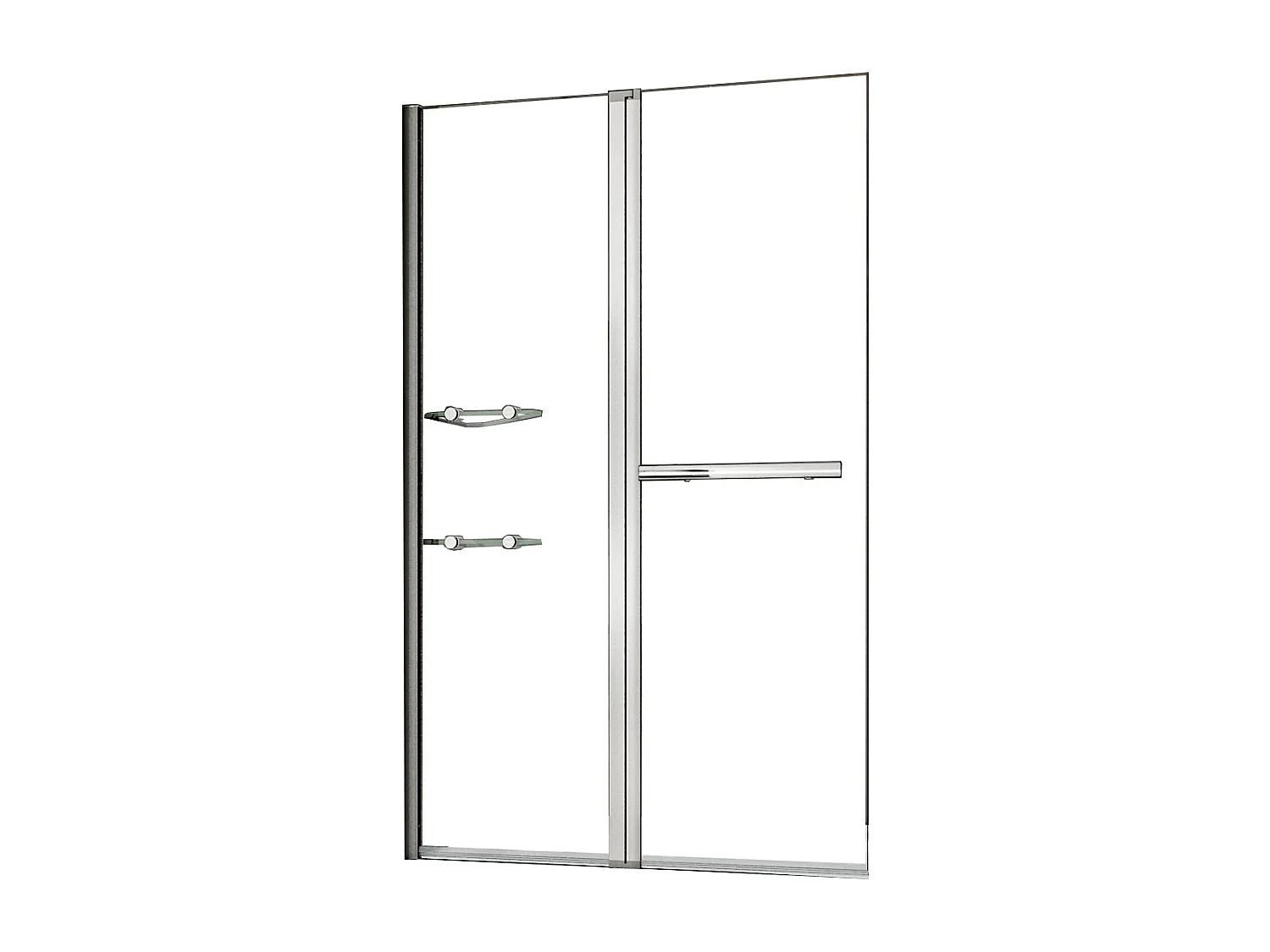 Painel de Banheira Dobrável Vidro Temperado 6 mm Retangular com 2 Prateleiras e Toalheiro Tamanho: (995-1000)x1400mm