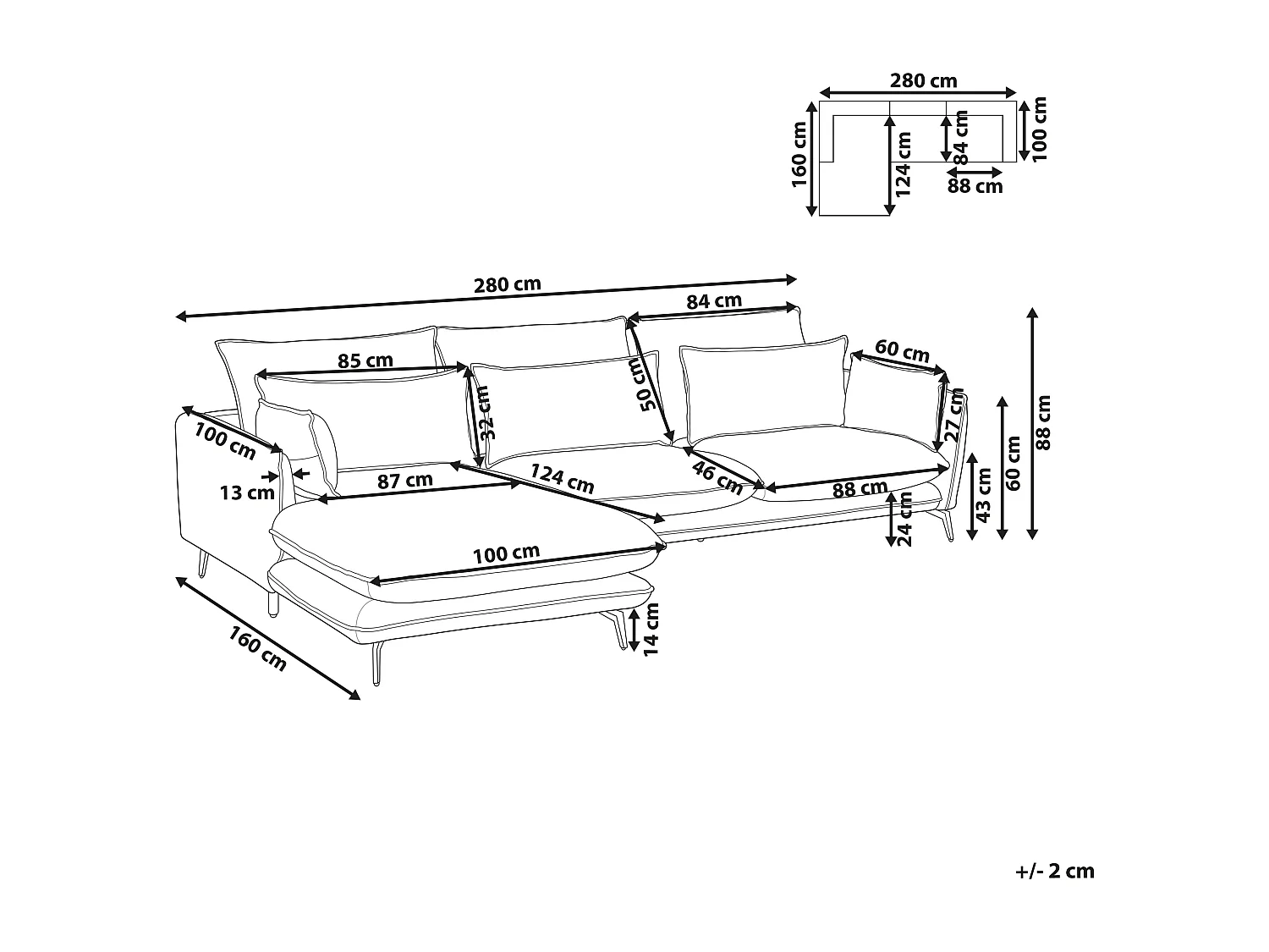 Narożnik GALLO Zamsz ekologiczny Jasnobrązowy dla 3 osób Prawostronny