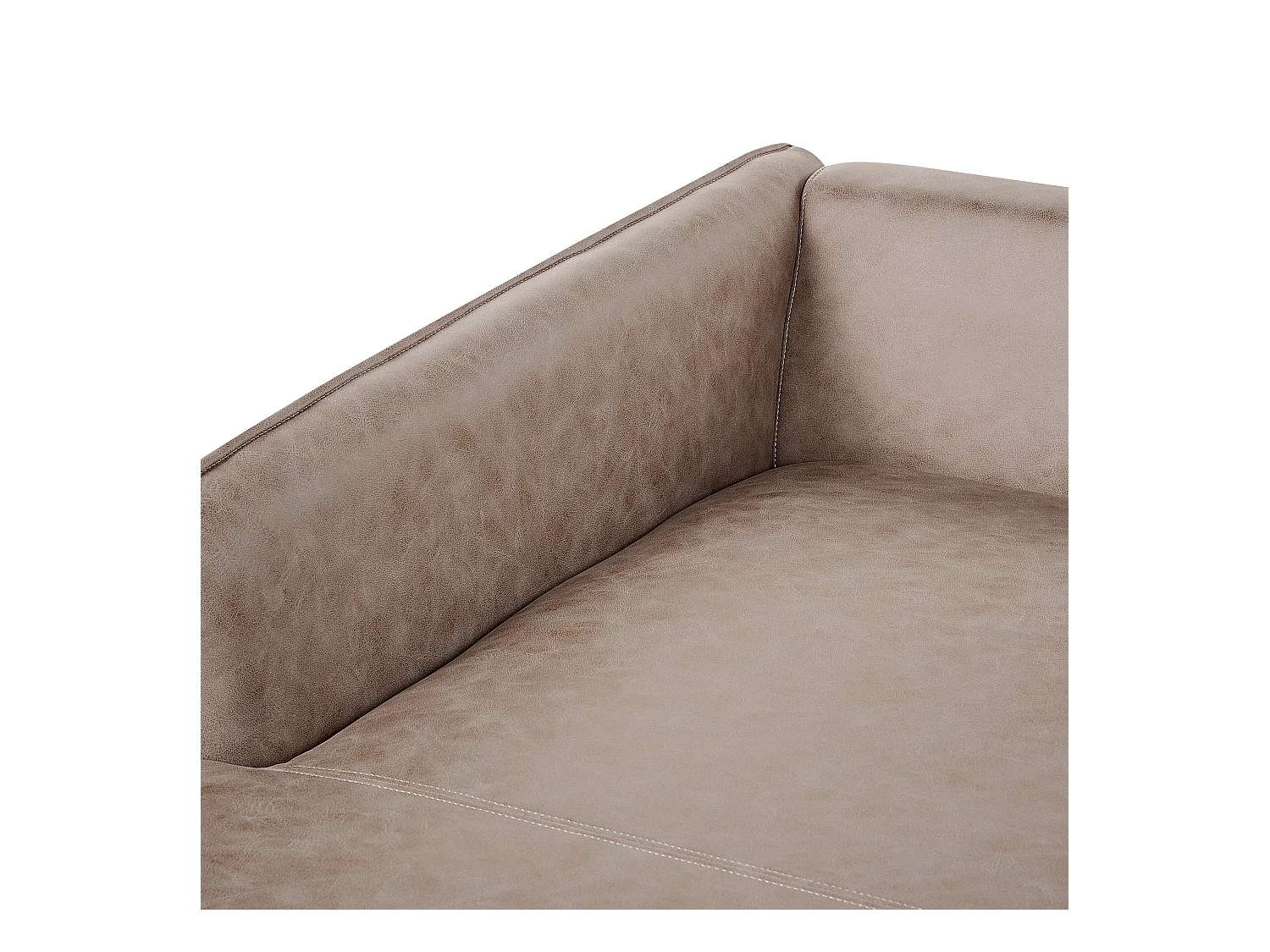 Narożnik GALLO Zamsz ekologiczny Jasnobrązowy dla 3 osób Prawostronny