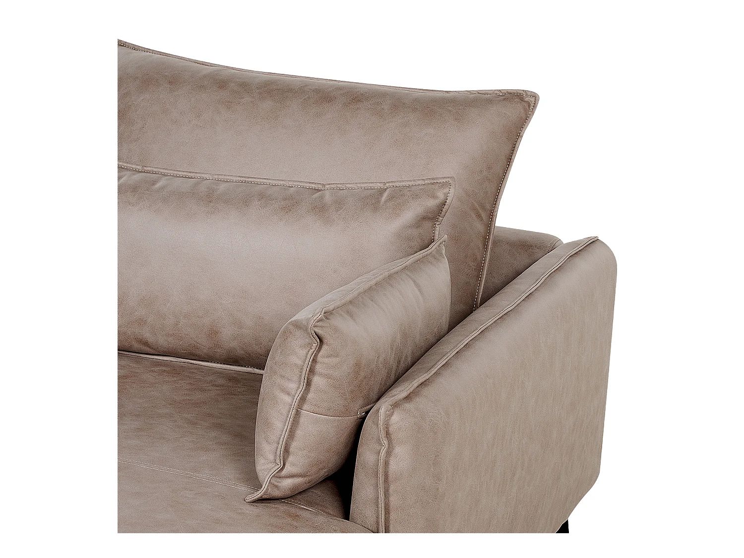 Narożnik GALLO Zamsz ekologiczny Jasnobrązowy dla 3 osób Prawostronny