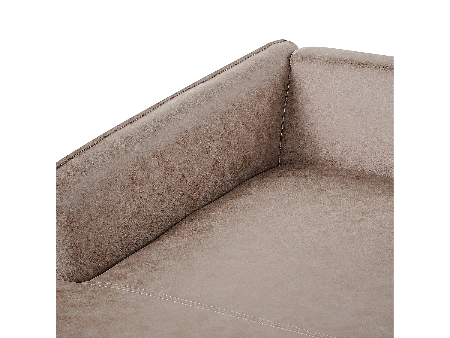 Canapé d'Angle Côté Droit 3 Places Pieds Métal avec Coussins Rembourré en Cuir PU Marron Clair Gallo