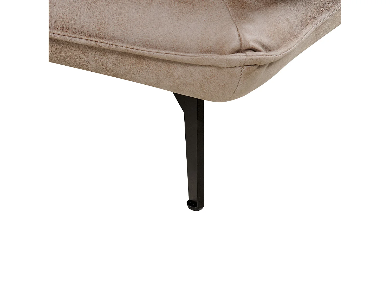 Canapé d'Angle Côté Droit 3 Places Pieds Métal avec Coussins Rembourré en Cuir PU Marron Clair Gallo