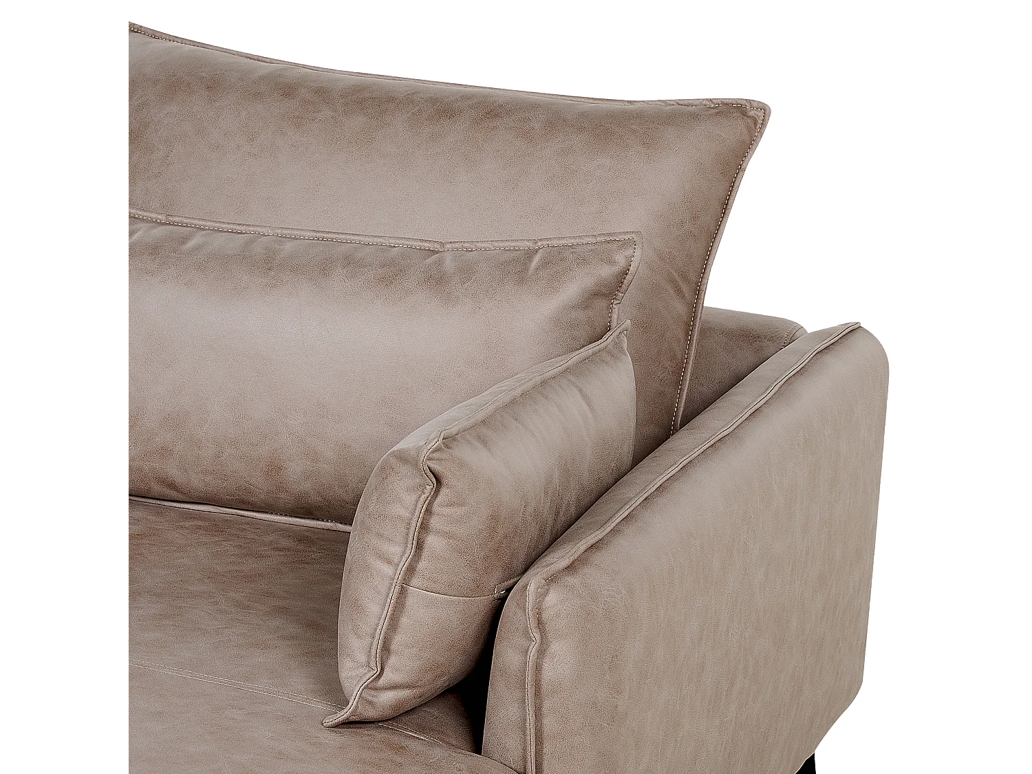 Hoekbank GALLO Kunstsuède Lichtbruin 3-zitter Rechterzijde