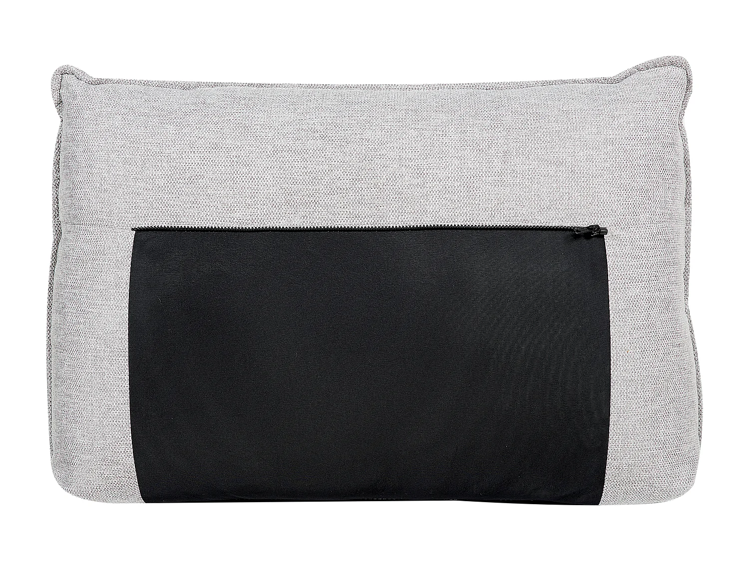 Ecksofa 3-Sitzer aus Leinen grau rechtsseitig L-Form modern schwarze Beine Elga