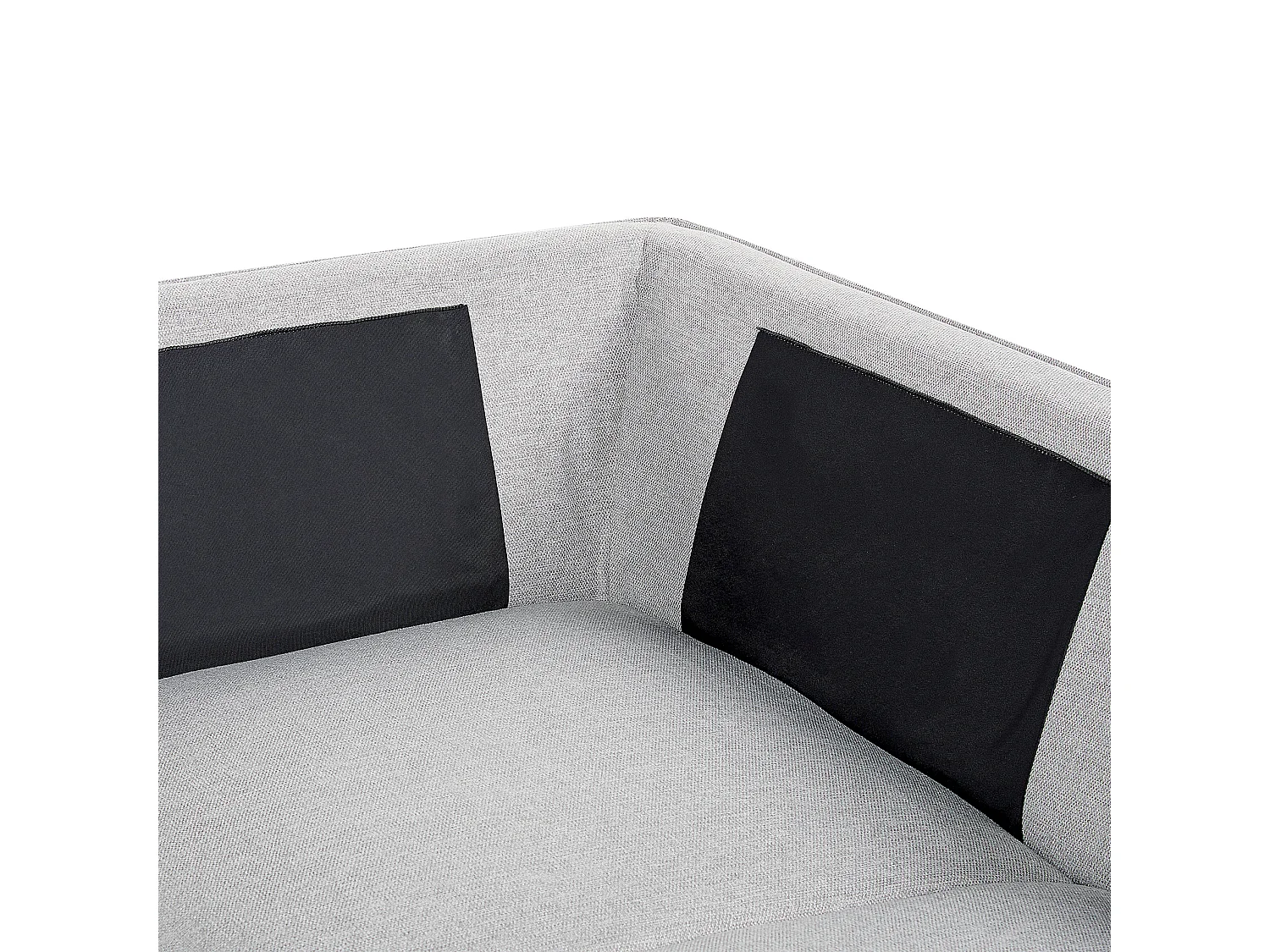 Ecksofa 3-Sitzer aus Leinen grau rechtsseitig L-Form modern schwarze Beine Elga